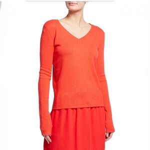 Neiman Marcus Tangerine Cashmere Sweater - Size Small